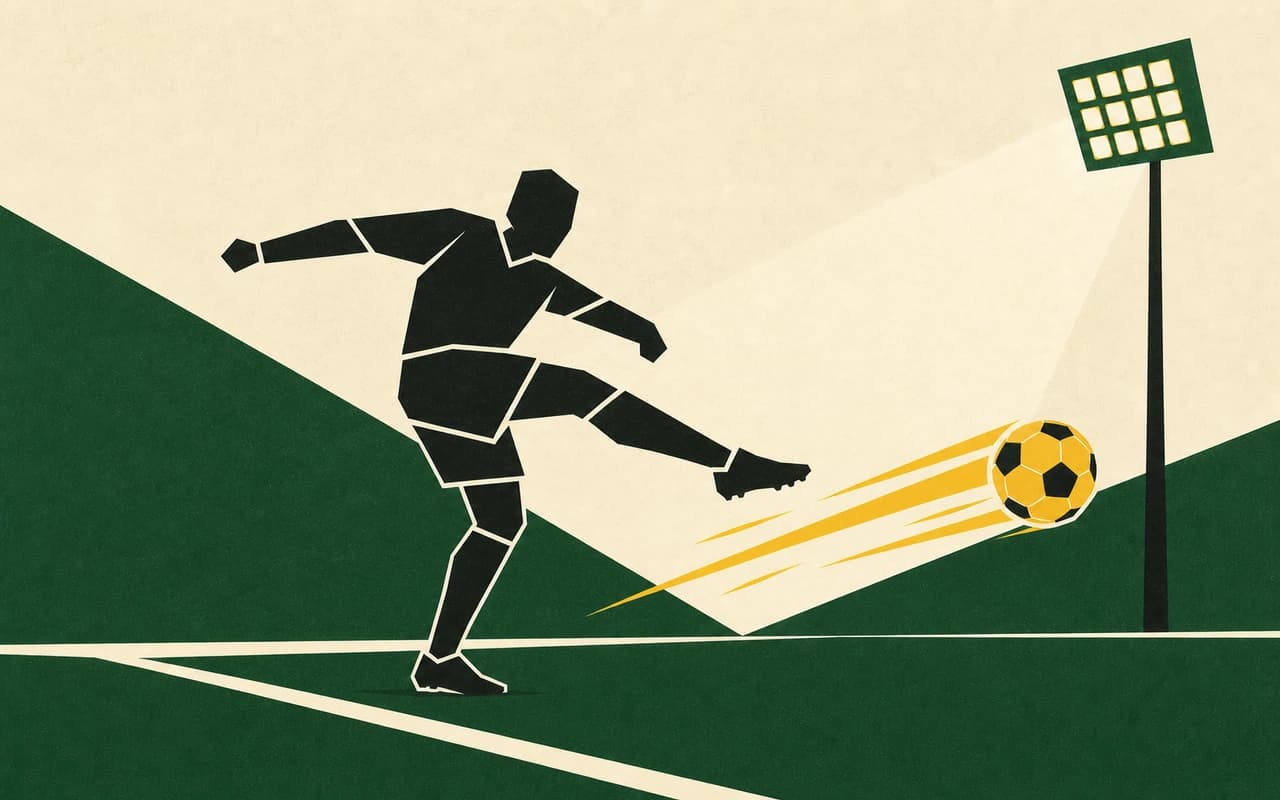 Finalizações no gol · um atacante batendo para o gol